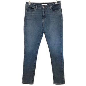 Levi's Womens 711 Skinny Jeans Mid Rise Stretch Medium Wash Blue Denim Size 33
